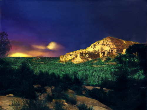 Sedona Sunset by Joe Hoover. Painted by Anni Adkins
